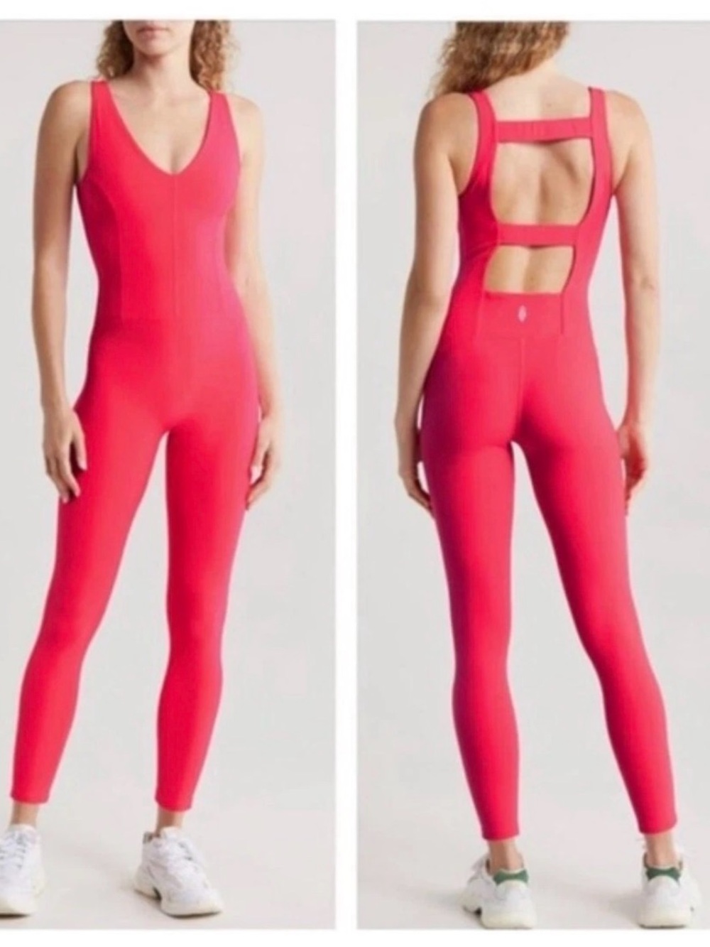FP Movement Free People Hot Shot Onesie Pink Small Relaxed Strappy Jumpsuit